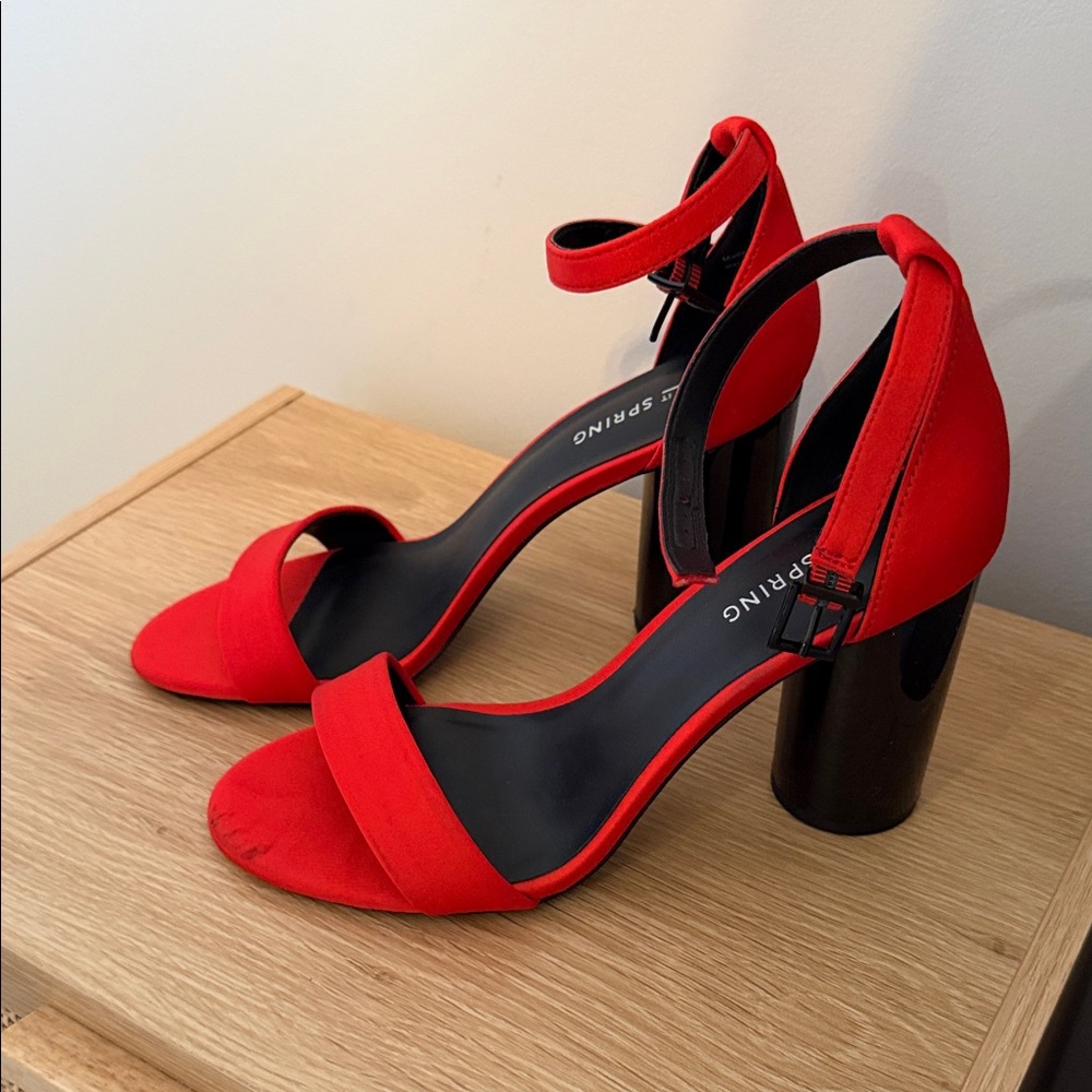 Call It Spring Red Heeled Sandals